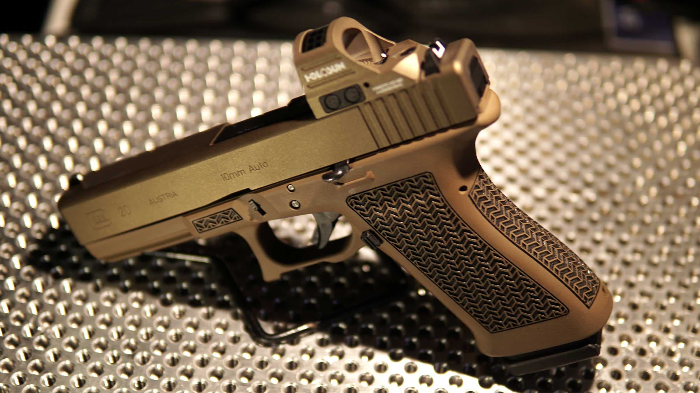 Glock 20 SF Laser Stipple, Double Undercut, Cerakote, and Optic Cut